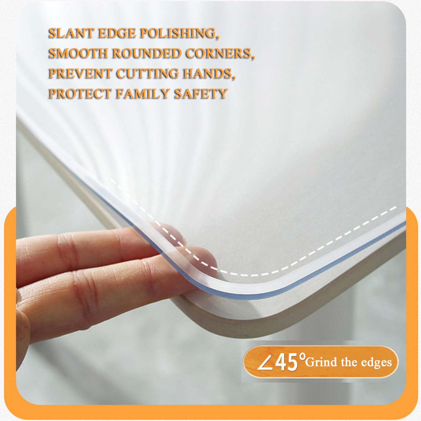 Tavolo Trasparente Protector Mat,Tovaglia di Plastica Rettangolare,PVC Cristallo Copri scrivania,Tappetini protettivi Antiscivolo Impermeabili,per scrivania, Ufficio,120 * 150cm/47.2 * 59in-T