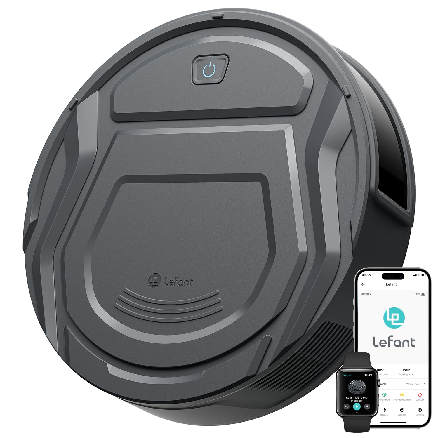 Lefant M210P Robot Aspirador 2200Pa, Aspirador Robot Autonomía de 120 Min, WiFi/App/Alexa, Sensor de Anticolisión/Caída Navegación Inteligente, Delgado y Silencioso, 6 Modos de Limpieza — view 16