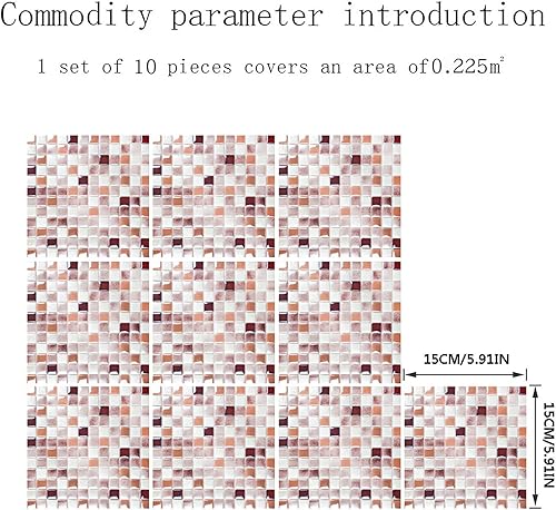 Miniatura 7 de Calcomanías de pared autoadhesivas impermeables 3D para bricolaje, calcomanías decorativas cuadradas de PVC para azulejos de vinilo, papel de pared