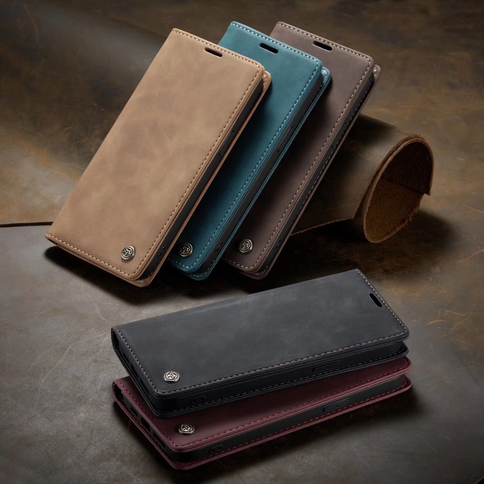 Custodia Portafoglio In Pelle Per OnePlus 8T Con Chiusura Magnetica E Supporto Integrato – Cover BRAND SET, Blu - copertina