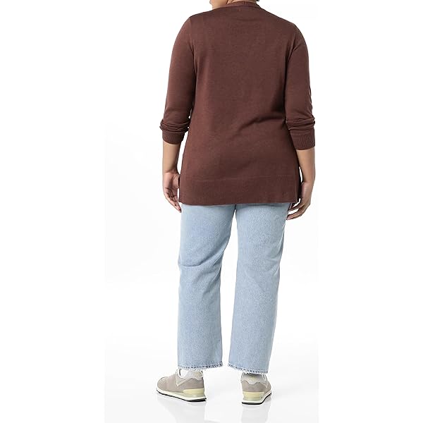 Amazon-Essentials-Womens-Lightweight-Open-Front-Cardigan-Sweater Amazon Essentials Women's Lightweight Open-Front Cardigan Sweater (Available in Plus Size), Dark Chestnut Brown Heather, X-Large