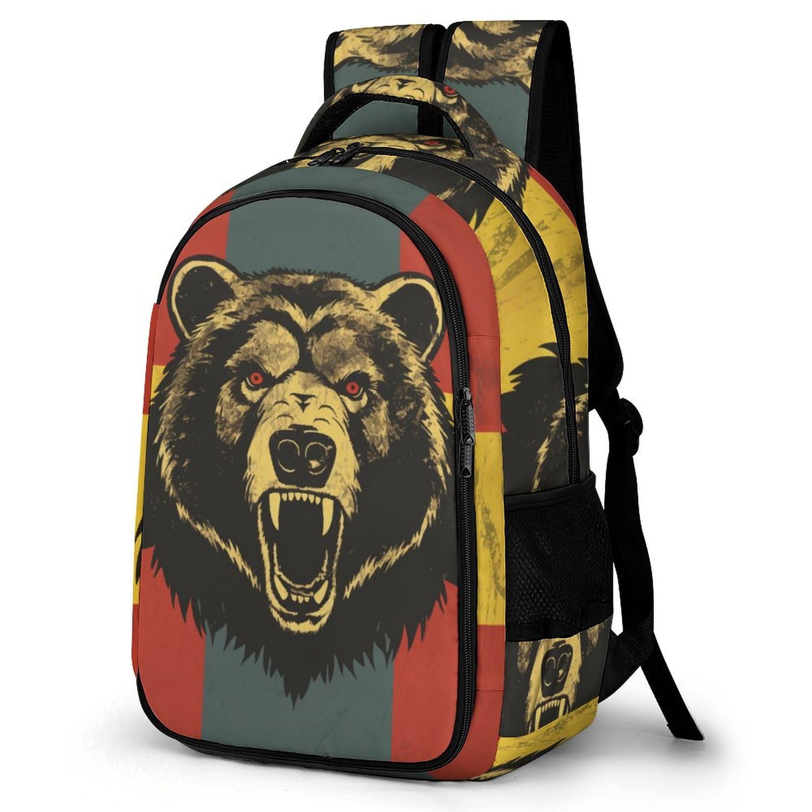 TPISLI Flag With Bear Backpack Animals School Bag Backpack for Kids Girls - School Book Shoulder Bag Daypack Lightweight Book Bags Schoolbag