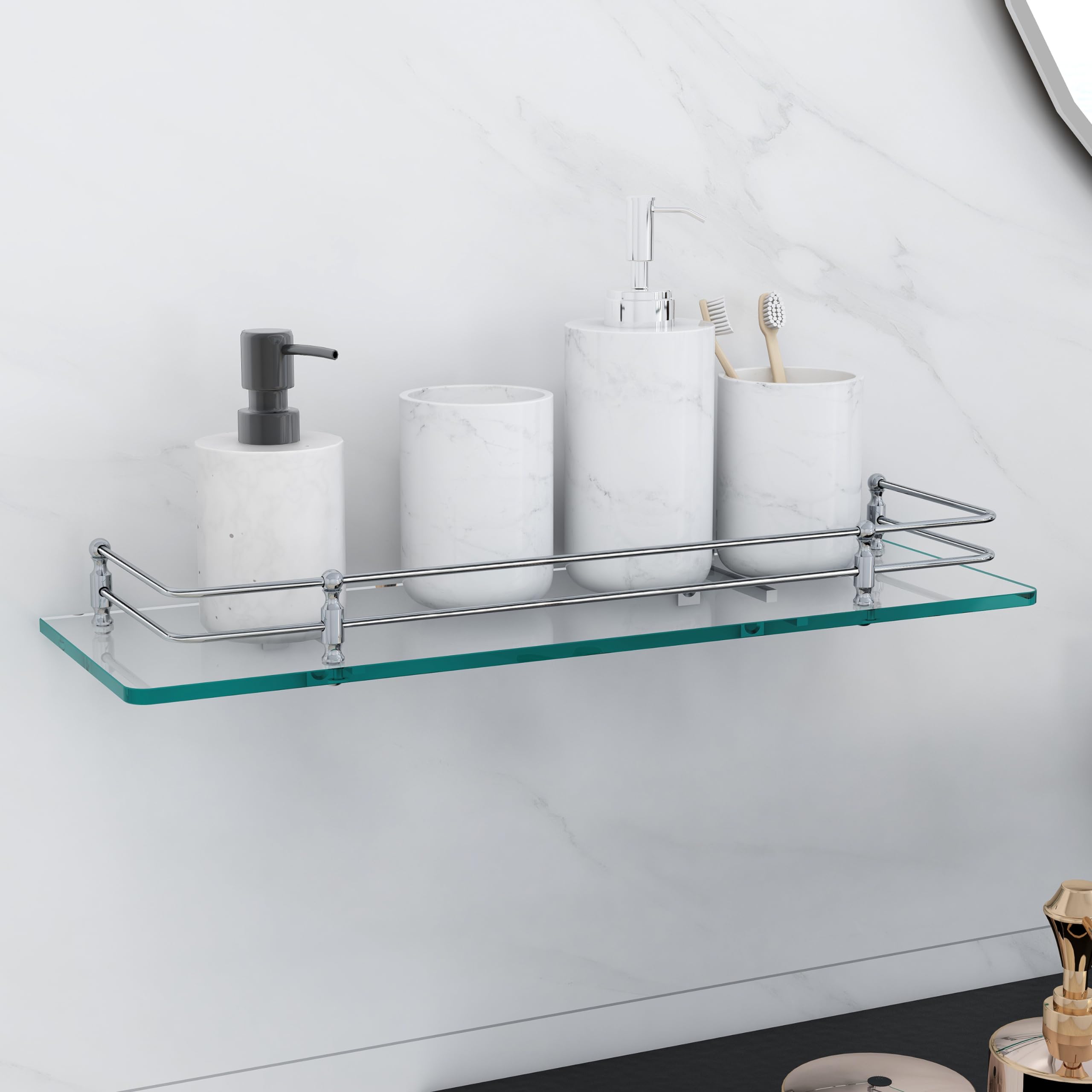 See full amazon price history chart for FORTUNE Multipurpose Wall Hung Glass Shelf, Front Bathroom Shelf with Wall Brackets Storage Holder, 18 x 6 -inch Transparent- (Pack of 1) FORTUNE Multipurpose Wall Hung Glass Shelf, Front Bathroom Shelf with Wall Brackets Storage Holder, 18 x 6 -inch Transparent- (Pack of 1) (B0CL9HMPWD) Amazon Price History, Amazon Price Tracker