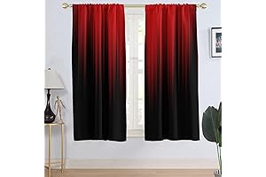 AAtter Black and Red Gradient Curtains