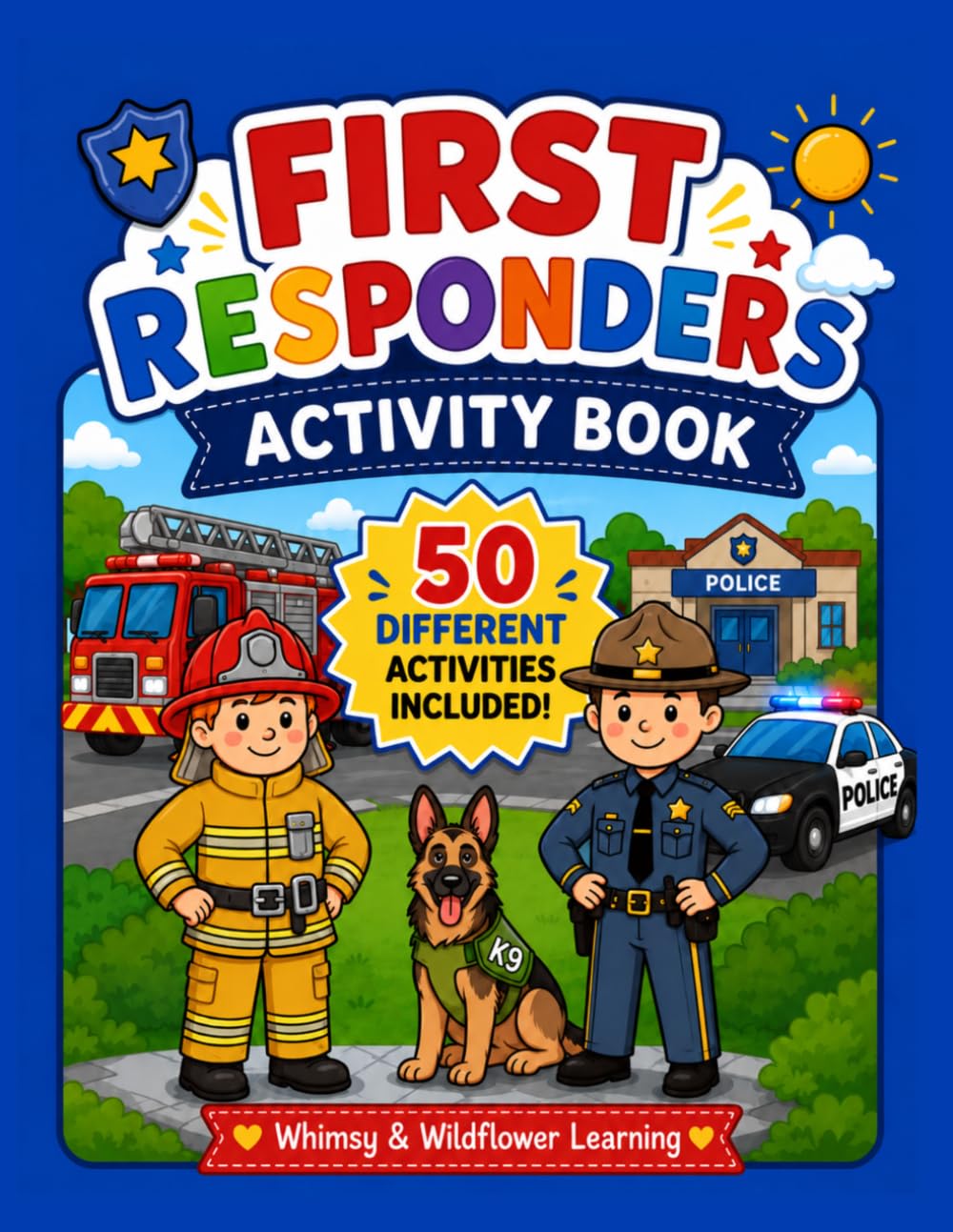 First Responders Activity Book for Kids Ages 4-8: 100 Fun Educational Activities Featuring Firefighters, Police Officers & K9 Heroes | Mazes, Tracing, ... Writing, Preschool Learning Games & More