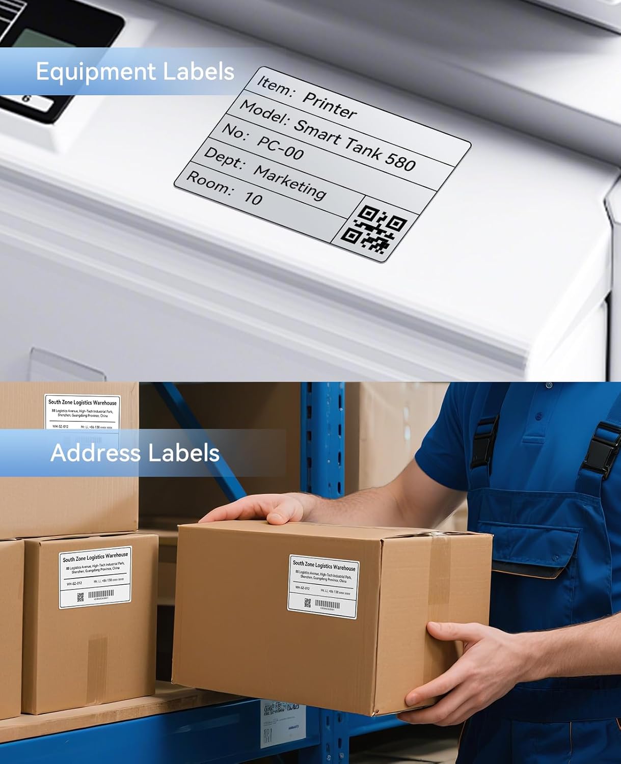 NIIMBOT M3 Thermal Transfer Labels 3.07'×3.94'', Only for M3 Label Maker, Waterproof Oil-Proof, Low and High-Temperature Resistance for Home Office Small Businesses Organization, White - Image 6