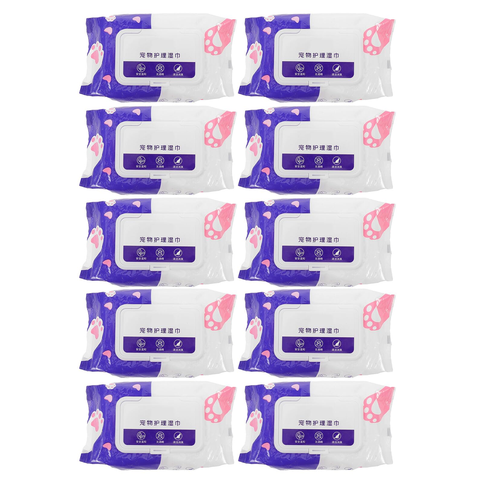 Lingettes pour Animaux 10 Pièces sans Parfum en Tissu Non Tissé, Légères et Efficaces pour Nettoyage Rapide du Corps et Pelage Après Jeu en Extérieur