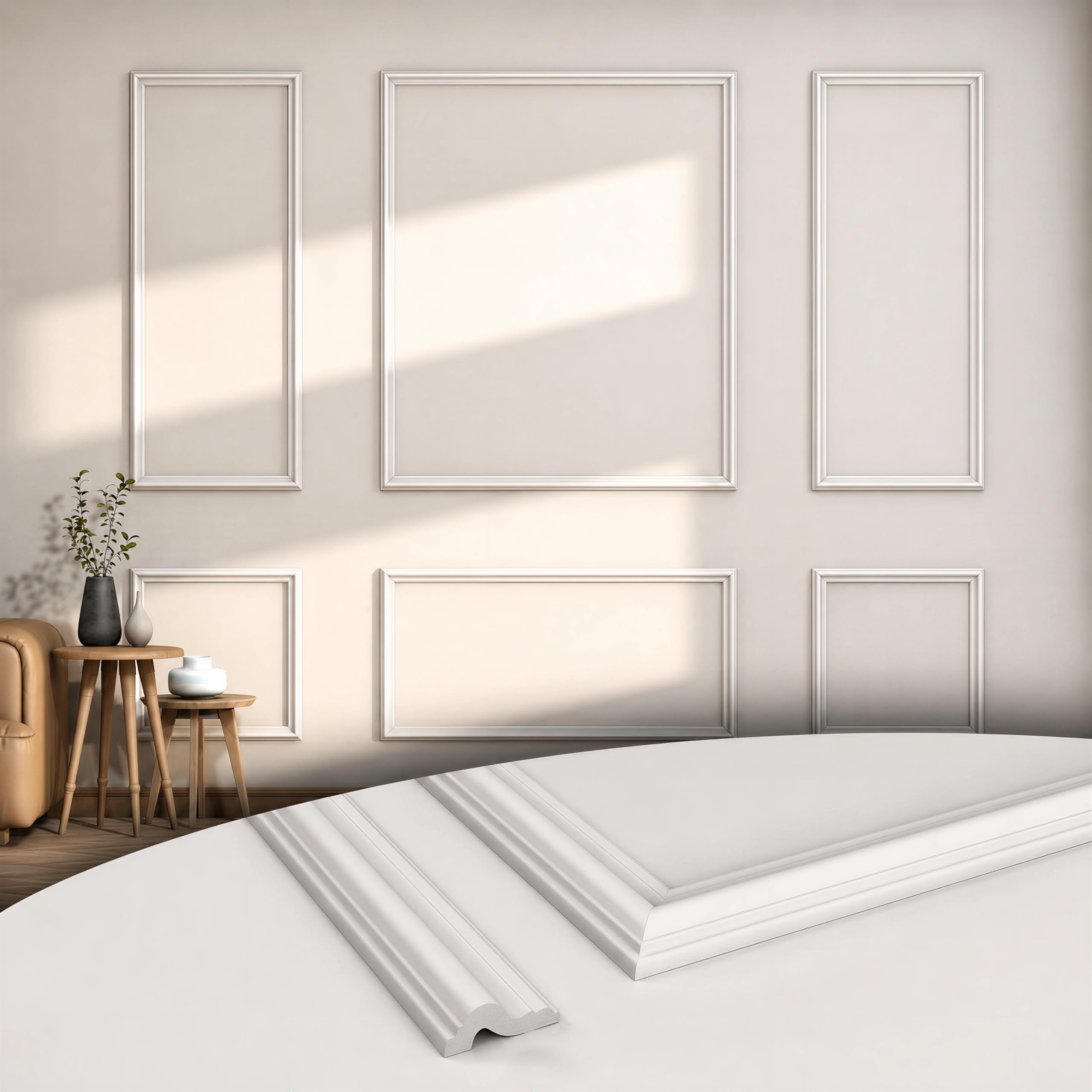 COUKIU 6 Sets Pre-Cut Wall Molding Kit