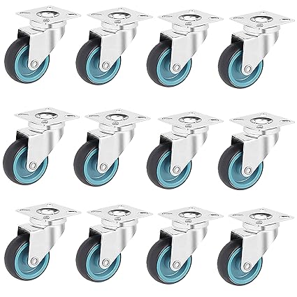 4/8 Ruote Girevoli Con Freni Per Mobili Carichi Pesanti 50mm 270kg - Poliuretano Nero