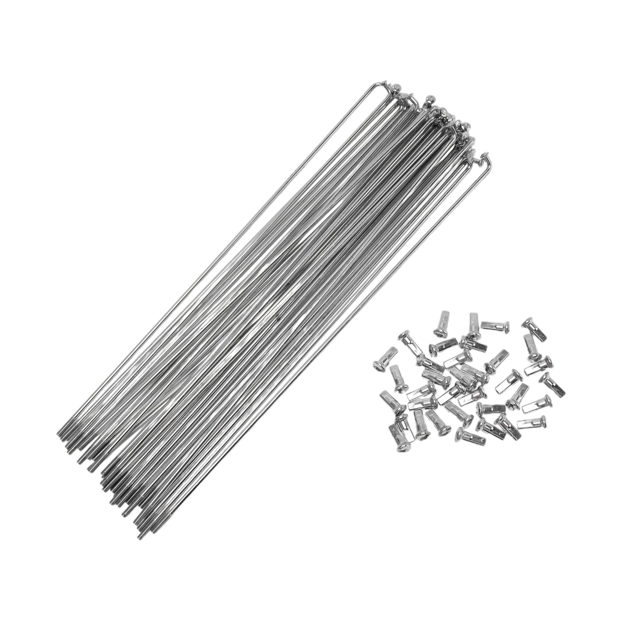 Motoforti 36 Set 12G Bicycle Spokes 227mm Bike Wheel Spokes 45 Steel Galvanized Silver Tone โ image 1