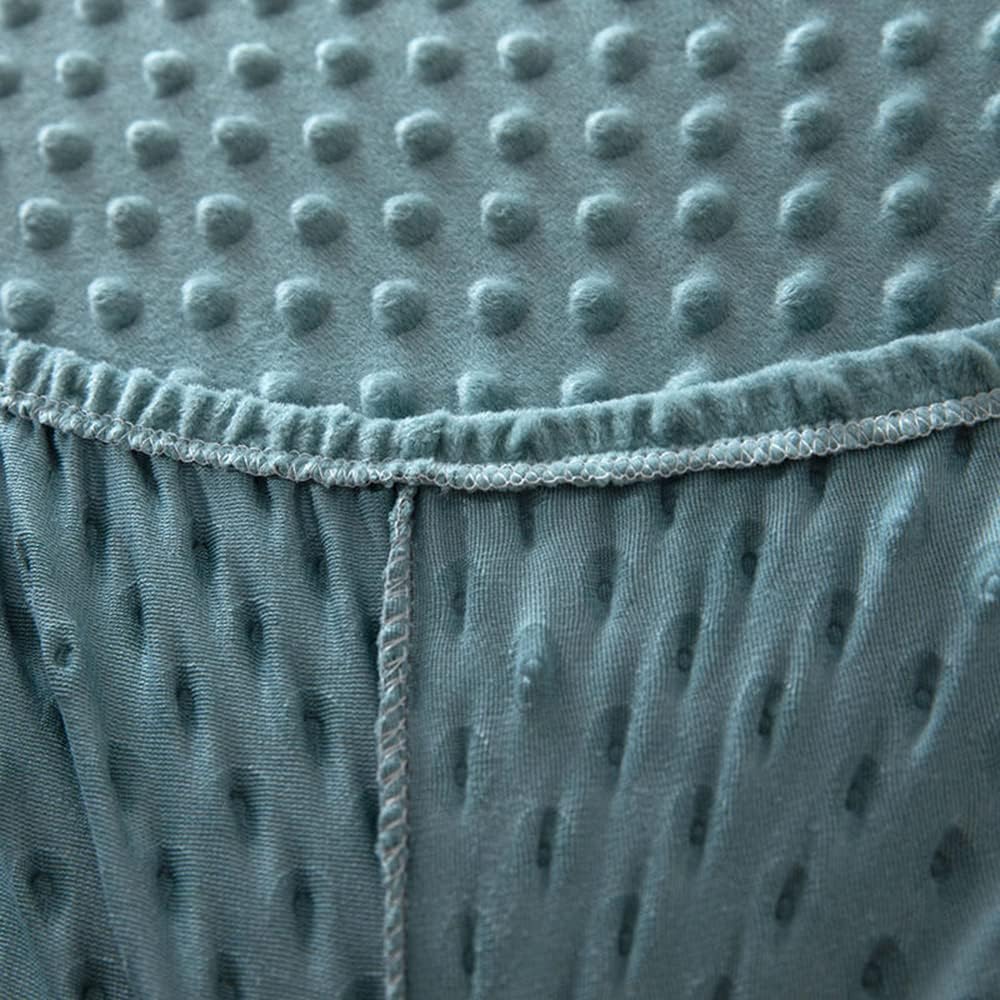 Velvet Fitted Sheet Queen Size, Luxury Super Soft Cozy Comfy Flannel Doudou Bed Sheets with 15'' Deep Pocket, 1 Pack (Teal, Twin)
