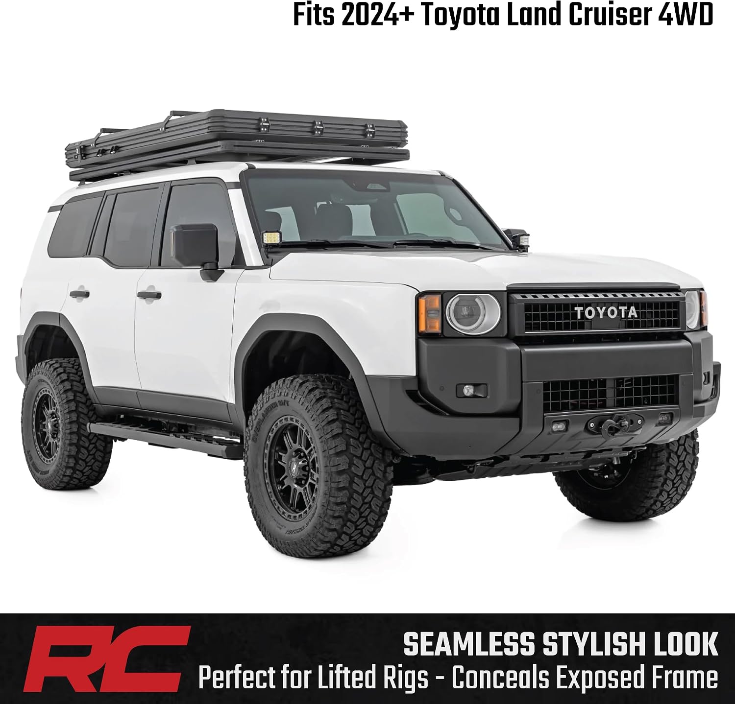Rough Country BA2 Running Boards for Toyota Land Cruiser (2024-2026) - Wide 5" Non-Slip Side Step Bars