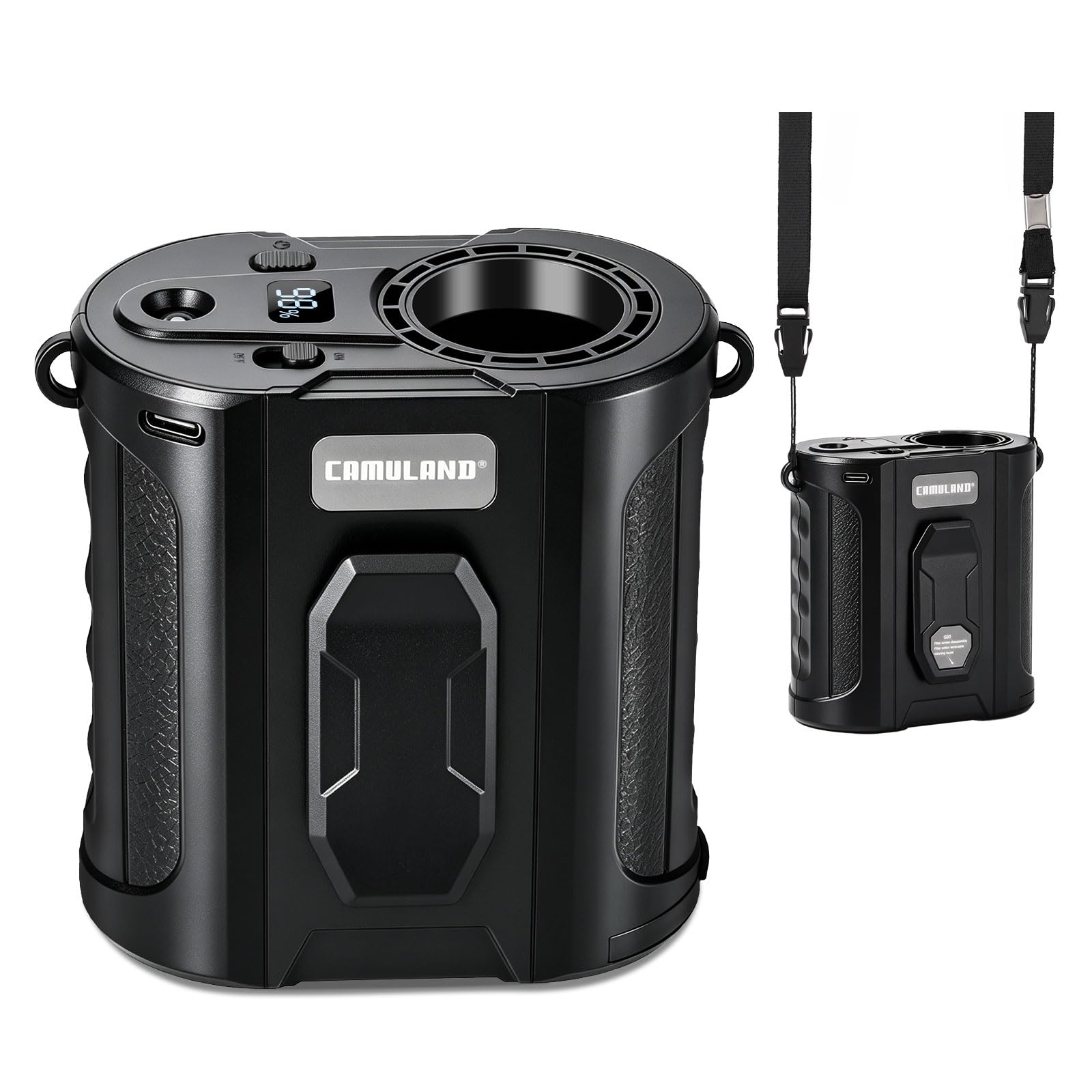 CAMULAND Ventilador de Cintura Recargable, 16000mAh, 5 Velocidades