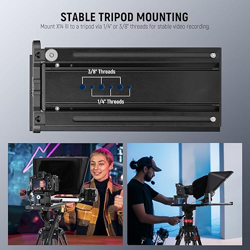 Vista 33 de NEEWER Teleprompter de aluminio X12 con control remoto RT-110 (conectado a través de Bluetooth en la aplicación NEEWER Teleprompter) y funda