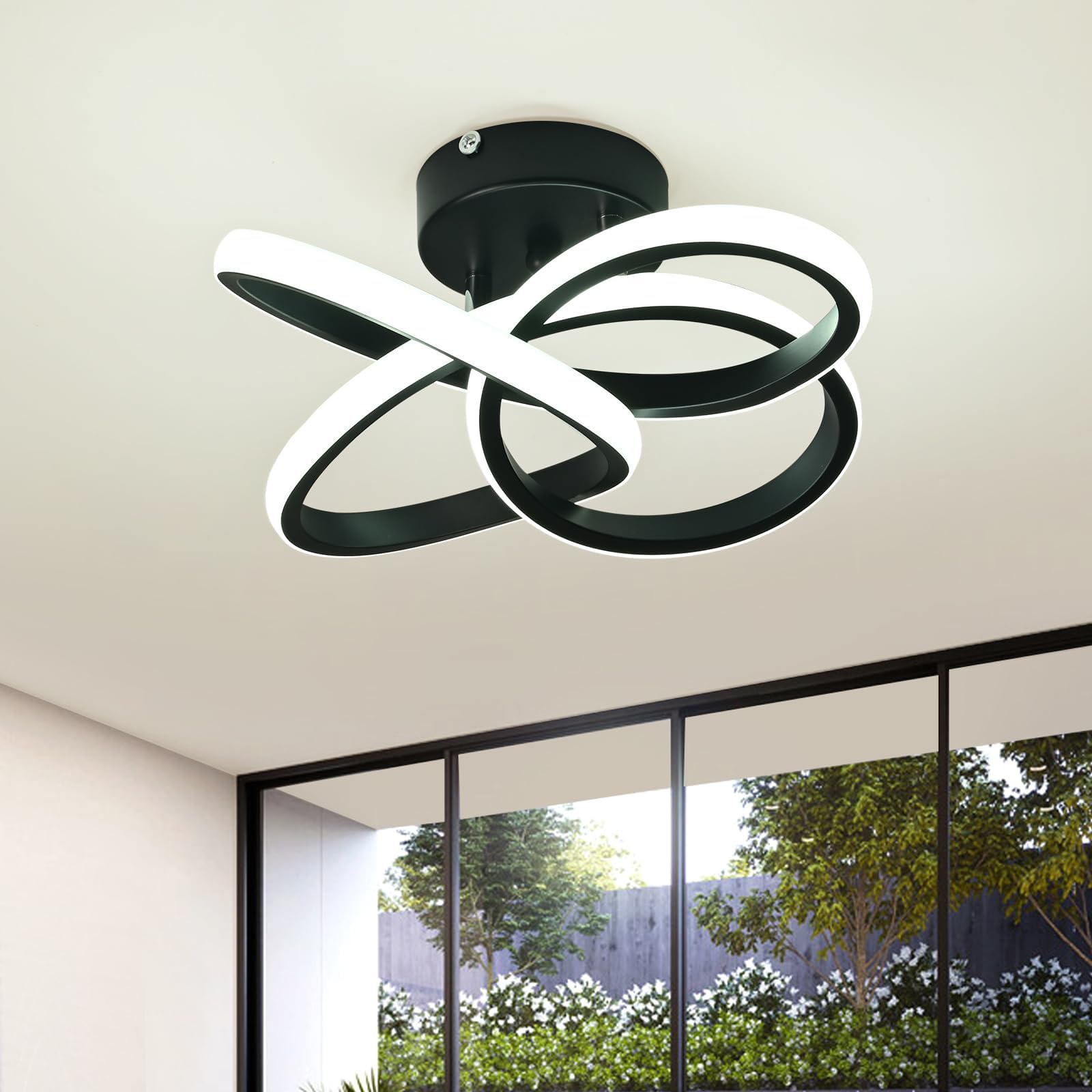 Plafonnier LED Design Moderne,Suspension Luminaire en forme de vague,L
