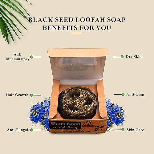 Miniatura 3 de Jabón de lufa de semillas negras  Esponja de baño para el cuerpo  Forma natural de exfoliar la piel..