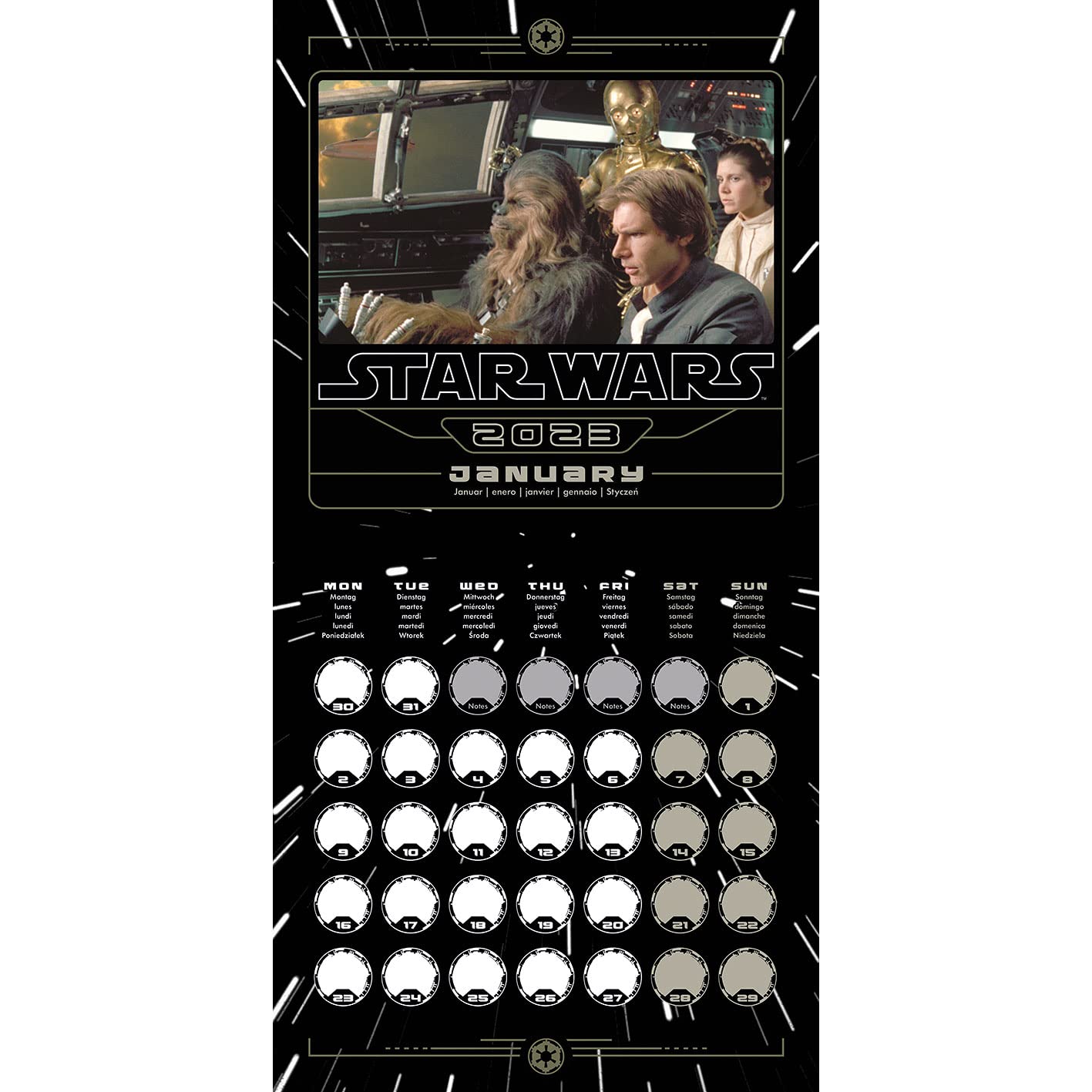 Star Wars (Adult) Calendar 2023 - Month to a View Planner 30cm x 30cm - Official Merchandise, Multi-Colour - Image 2