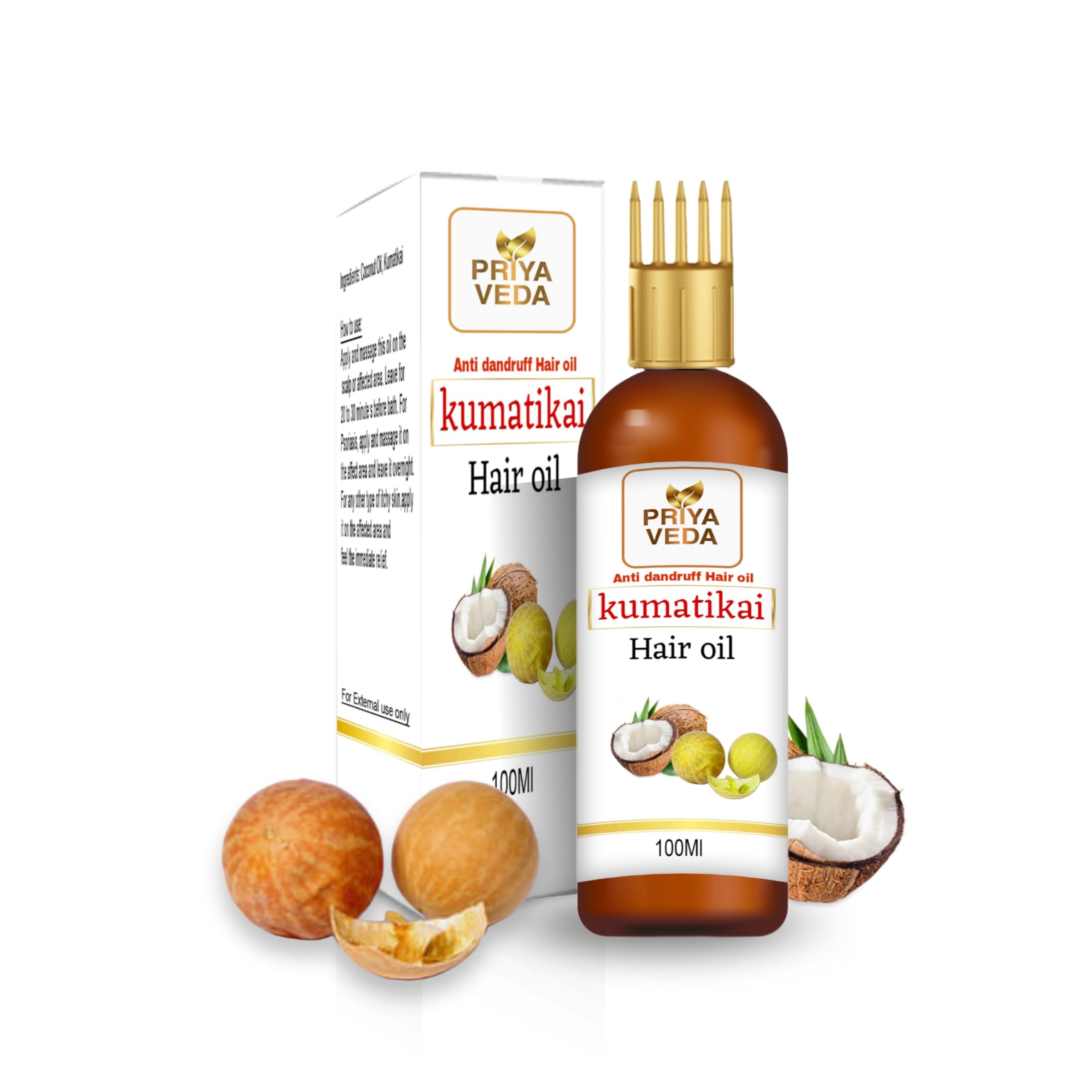 PRIYA VEDA Anti Dandruff Hair Oil/Kumatikai/Citrullus colocynthis oil 100ml