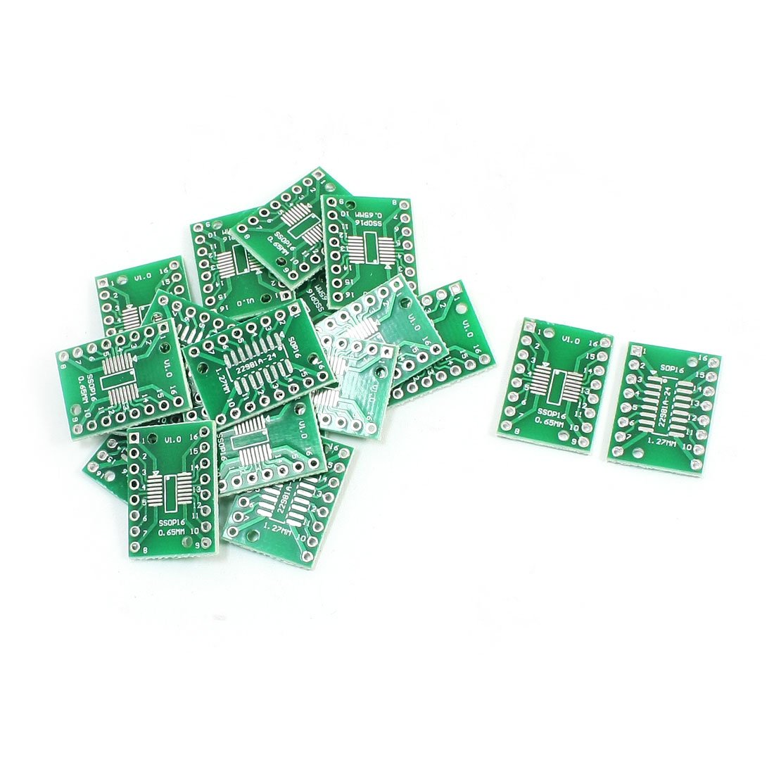 Uxcell Green Sourcingmap 20Pcs Sop16 Ssop16 Tssop16 To Dip16 Two Sides Pcb Adapter 1.27/0.65Mm