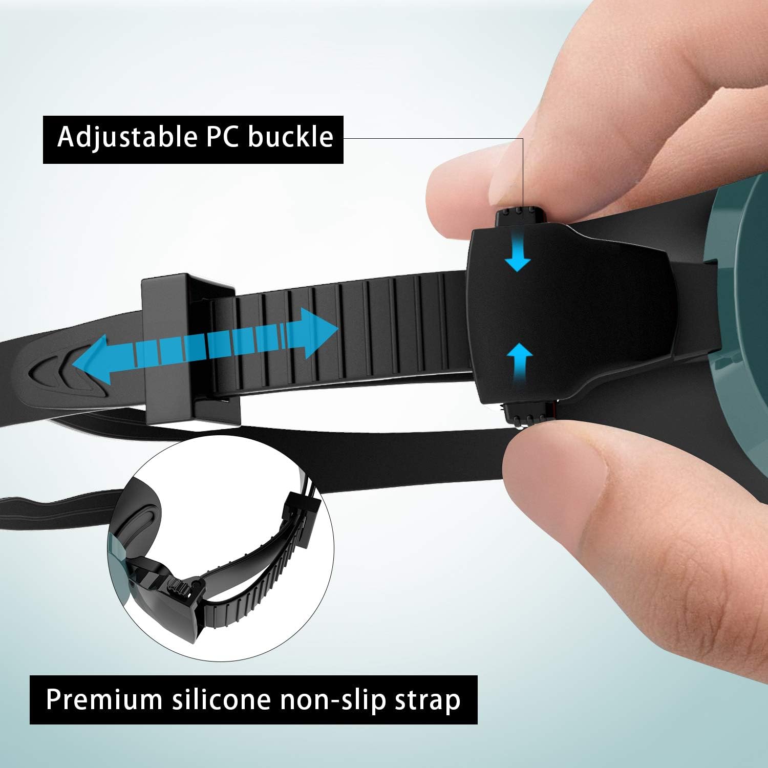 Greatever Swim Goggles Solid PC Frame Anti-Leak&Anti-Fog for Adult and Kids