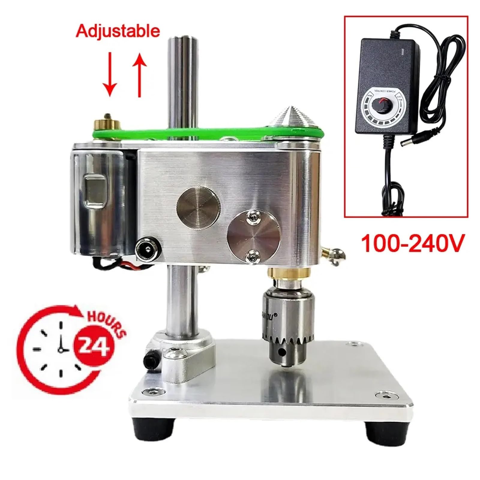Mini taladro de banco, taladro de precisión para relojero, velocidad variable, rango de sujeción de 0,3 a 4 mm, ideal para proyectos de bricolaje y reparación de relojes