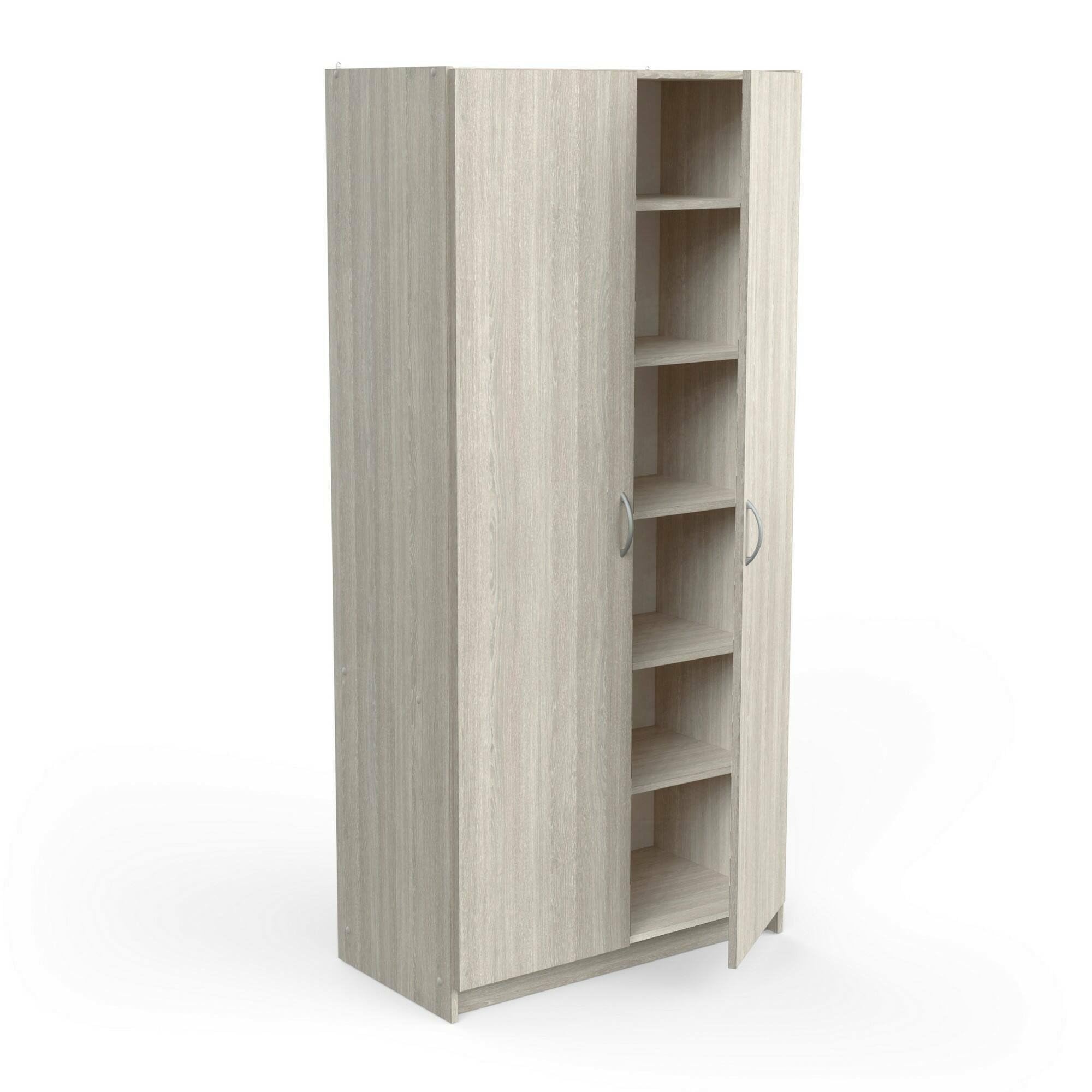 Dmora - Armadio Multiuso 2 Ante Meuse, Mobile Multifunzionale, Mobiletto scarpiera, Guardaroba Porta Scarpe, 80x41 h170 cm, Rovere