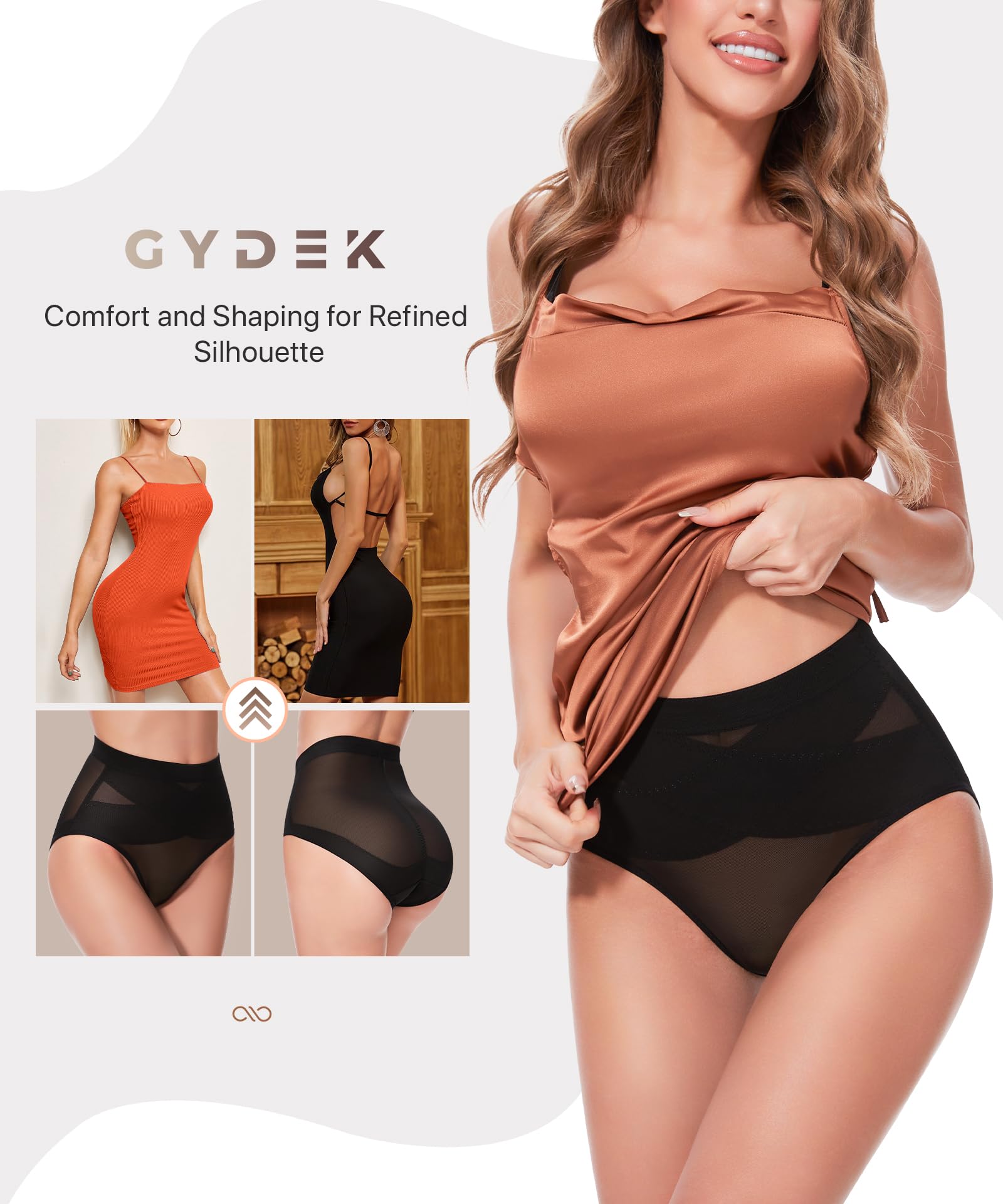 GYDEK Bragas moldeadoras para mujer con control de abdomen, cintura alta, tanga, faja moldeadora sin costuras, ropa interior de compresión