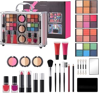 Makeup Kit with Case Long-Lasting Waterproof Face Beauty Cosmetics | Complete Makeup Set for Home Travel Vacation Office Business Trips Stage Performance Events Parties