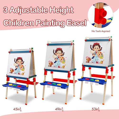 Miniatura 4 de Caballete de arte de madera para niños, de 2 caras