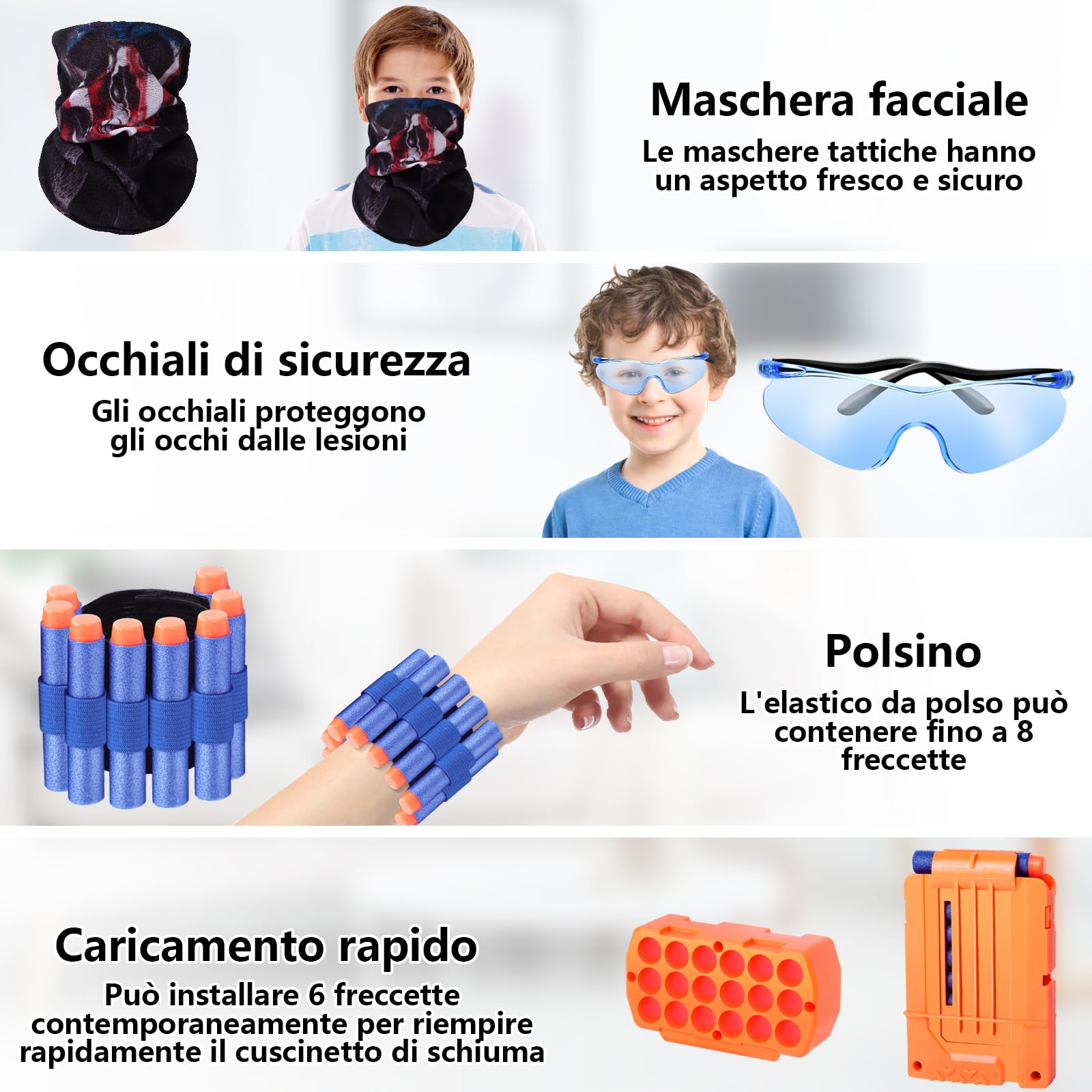 JONRRYIN Bersaglio Elettrico Con Gilet Tattico, 4 Obiettivi, Luci, Suoni e Frecce in Schiuma - Giocattoli per Bambini