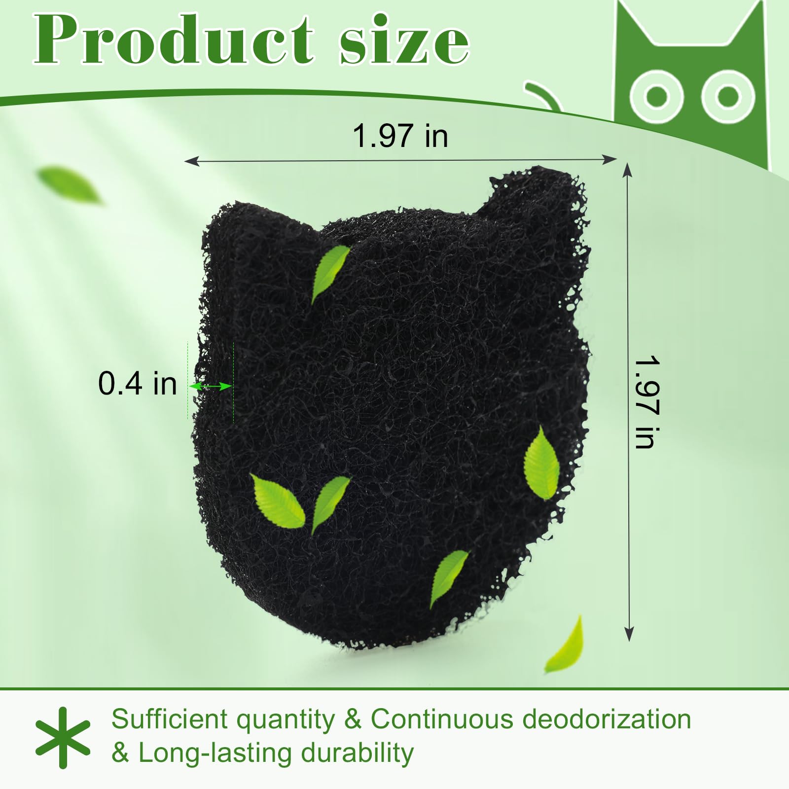12-Pack Universal Cat Litter Box Carbon Filters – Stick-On Activated Charcoal Odor Absorbing Pads, Compatible with Most Litter Boxes and Pans - image 2