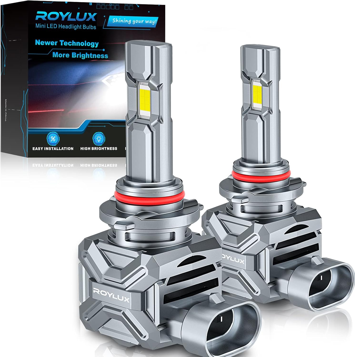ROYLUX Bombillas LED H11 para faros delanteros 100 W 20000 lm por juego 600  más brillante 6500 K blanco frío H9 H8 H11 de haz bajo kit de