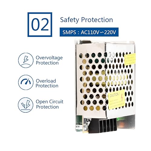 Miniatura 3 de Fuente de alimentación de 12 V 16.7 A, controlador LED de 200 W, adaptador de transformador regulado universal CA 110V-220V a CC 12V salida de bajo