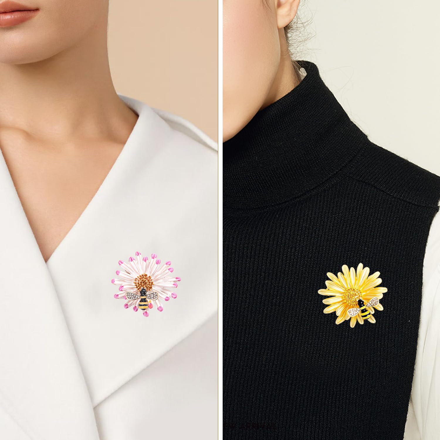 Broche de Abejas Daisy, Broche de Diamantes de Imitación, Accesorios de Ropa