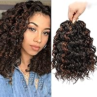 Vista 27 de Gogo Curl Cabello de Ganchillo Rizado de 8 Pulgadas Cabello Corto Rizado de Ganchillo para Mujeres Negras Rizos de Playa Onda de Agua Cabello Rizado
