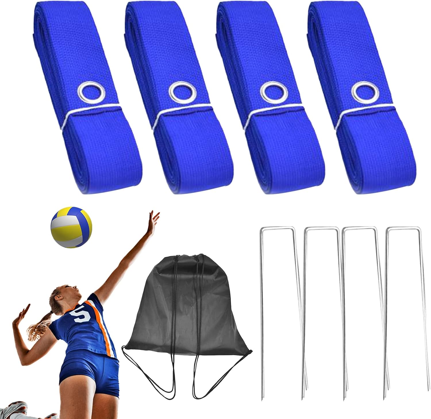 バレーボール ライン セット | 芝生用 コート マーキング | 練習 公園 ビーチ アウトドア スポーツ アクセサリー