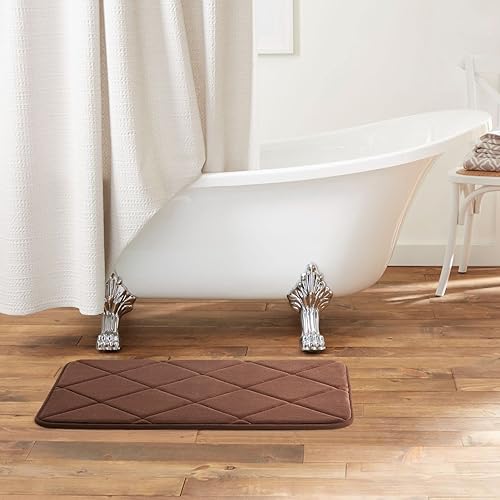 Vista 34 de Home Dynamix Capri Haven - Tapete de baño de espuma viscoelástica, lavable a máquina, gris claro, 20 x 30 pulgadas