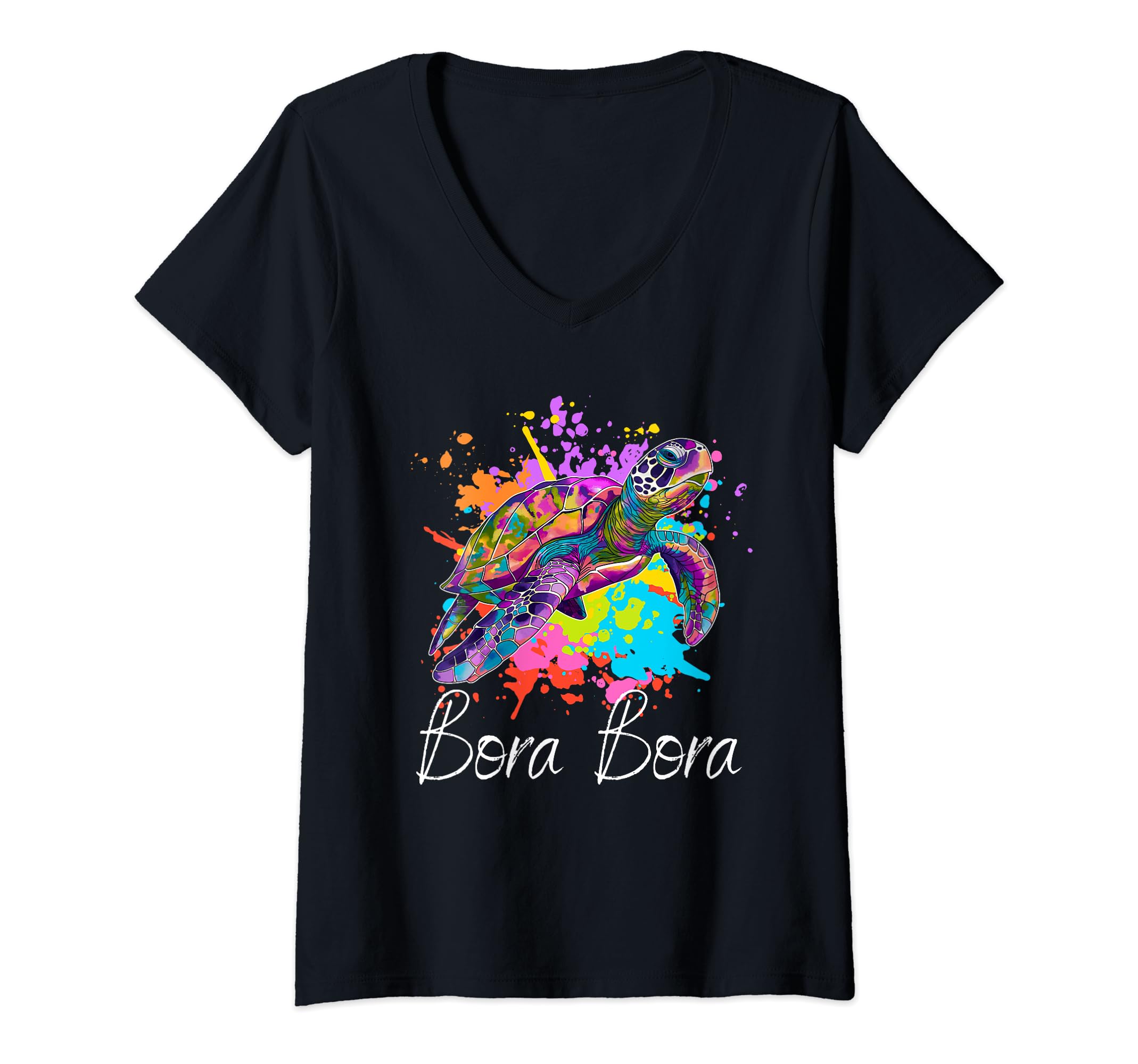 Womens French Polynesia Bora Bora V-Neck T-Shirt