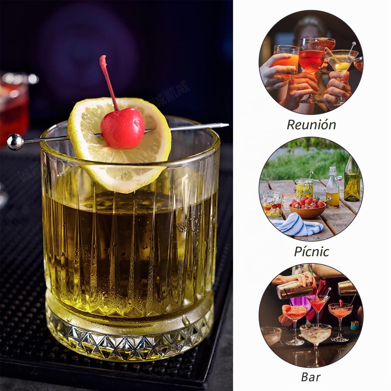 30 Piezas Palillos de Cóctel de Acero Inoxidable, Palillos de Cóctel Reutilizables de Metal, para Fiestas de Vacaciones, Bar, Cócteles, Aperitivos de Barbacoa, Decoraciones de Frutas y Frutas