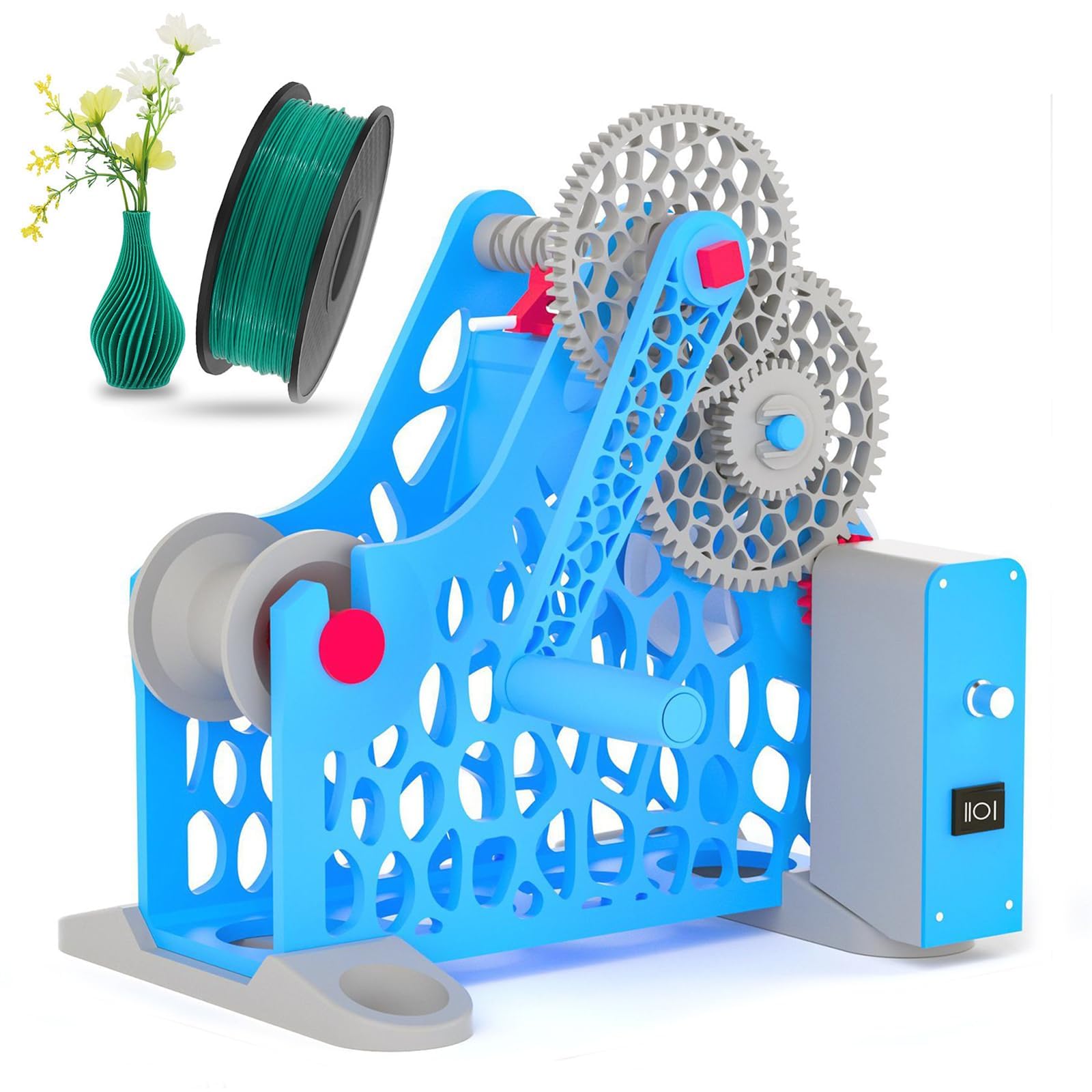 Respooler filamentu do drukarki 3D z równomiernym prowadzeniem drutu, zdejmowana modułowa konstrukcja do szpul 1 kg, idealny dla entuzjastów druku 3D, spawaczy i artystów tekstyliów