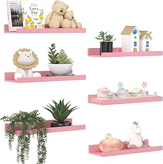 upsimples Pink Shelves for Wall, Pink Room Decor for Teen Girls, Bedroom...
