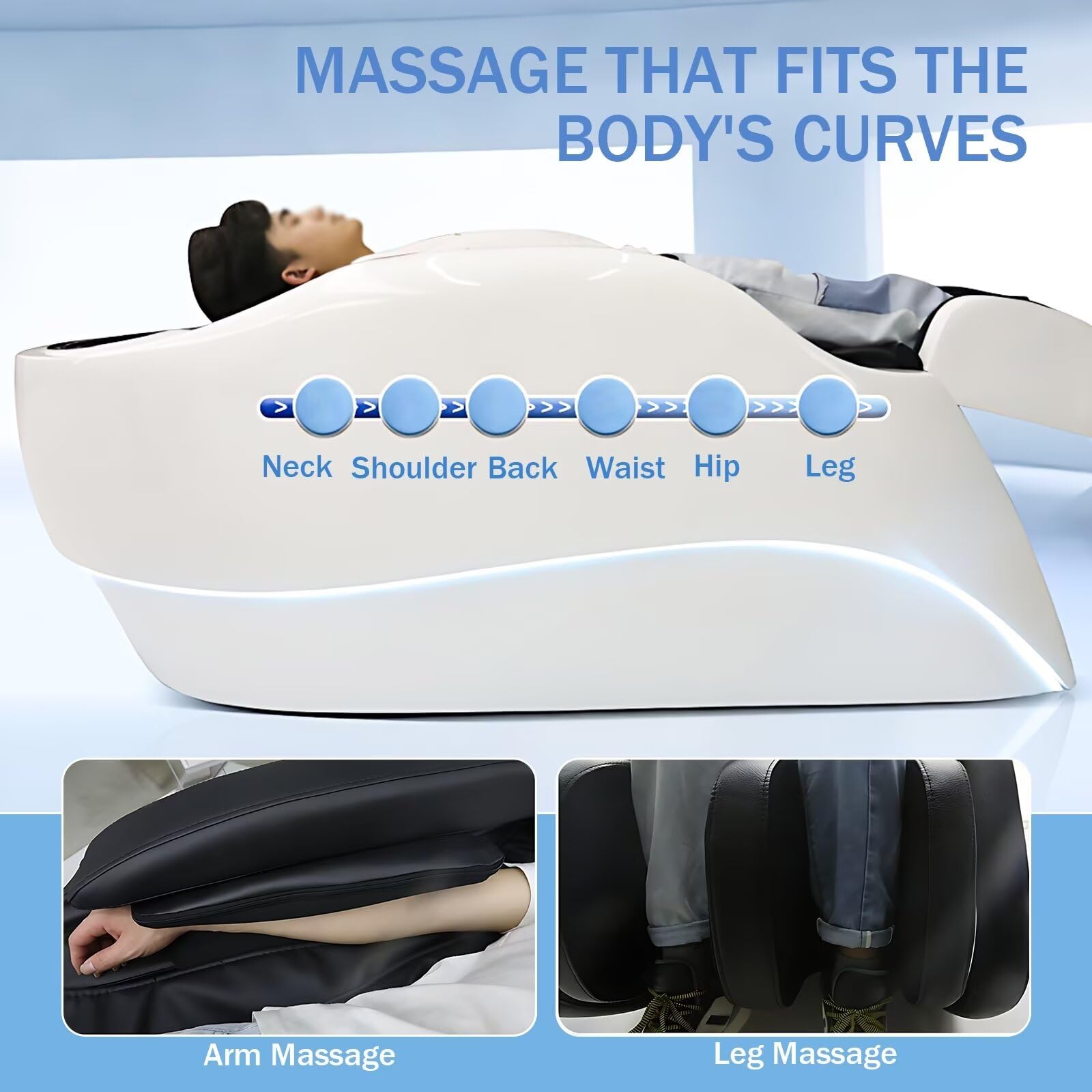 Professionelle Salon-Waschliege, Massageliege Und Beauty-Kopf-Spa-Ausstattung In Schlichtem Weiß, mit Intelligenter Massagefunktion Und Automatischer Beinhebung.