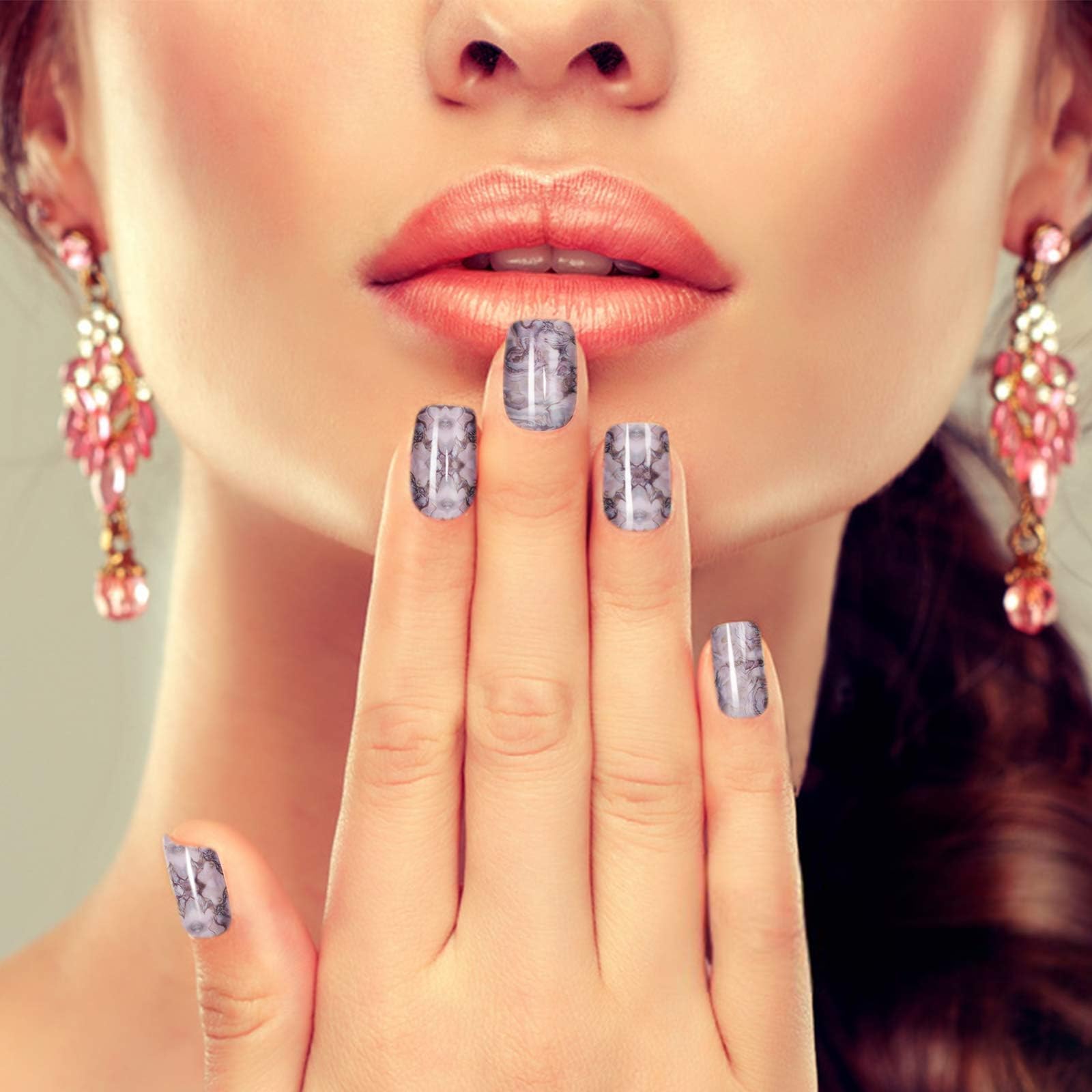 TOROKOM Marmurowe paski sztuki paznokci Wraps, 12 arkuszy Pełne owijanie stopy lakier do paznokci Naklejka samoprzylepne naklejki dla kobiet Dziewczyny Pedykur DIY Nail Art Design