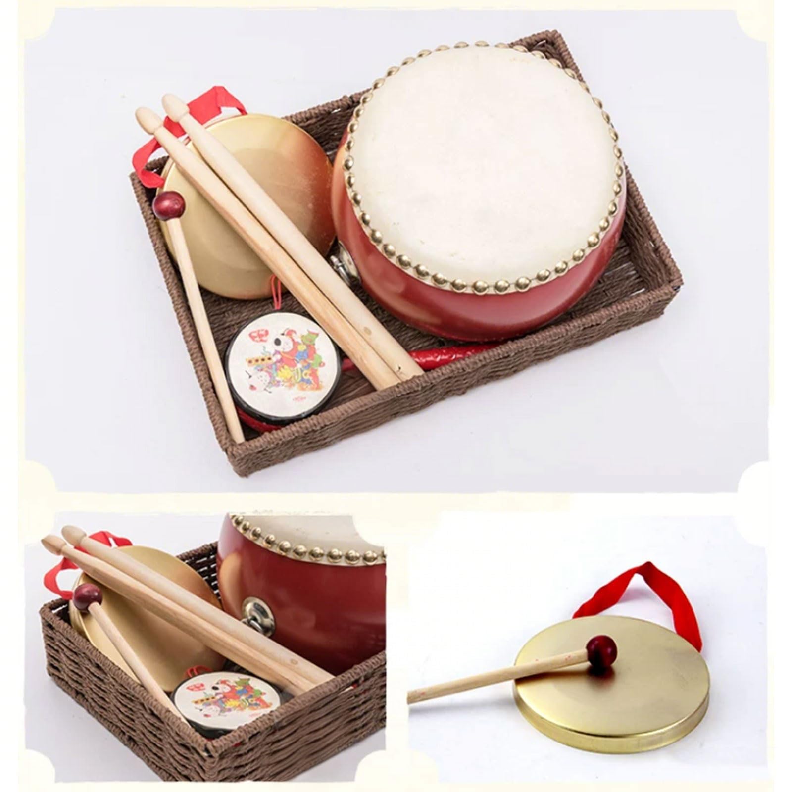 Xilofono Legno Montessori, Tamburo Popolare Cinese Strumento Ritmico Misto | Giocattolo l'esplorazione suoni musicali bambini piccoli, forniture musicali area classe prescolare homeschooling