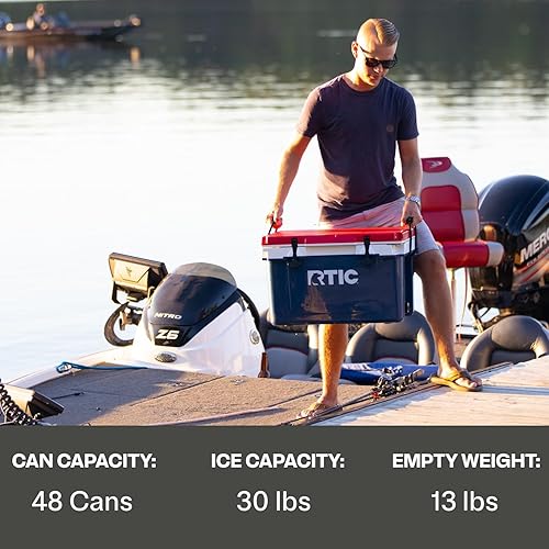Miniatura 7 de RTIC Refrigerador duro ultraligero de 32 cuartos de galón con aislamiento portátil para bebidas, bebidas, playa, camping, picnic, pesca, barco,