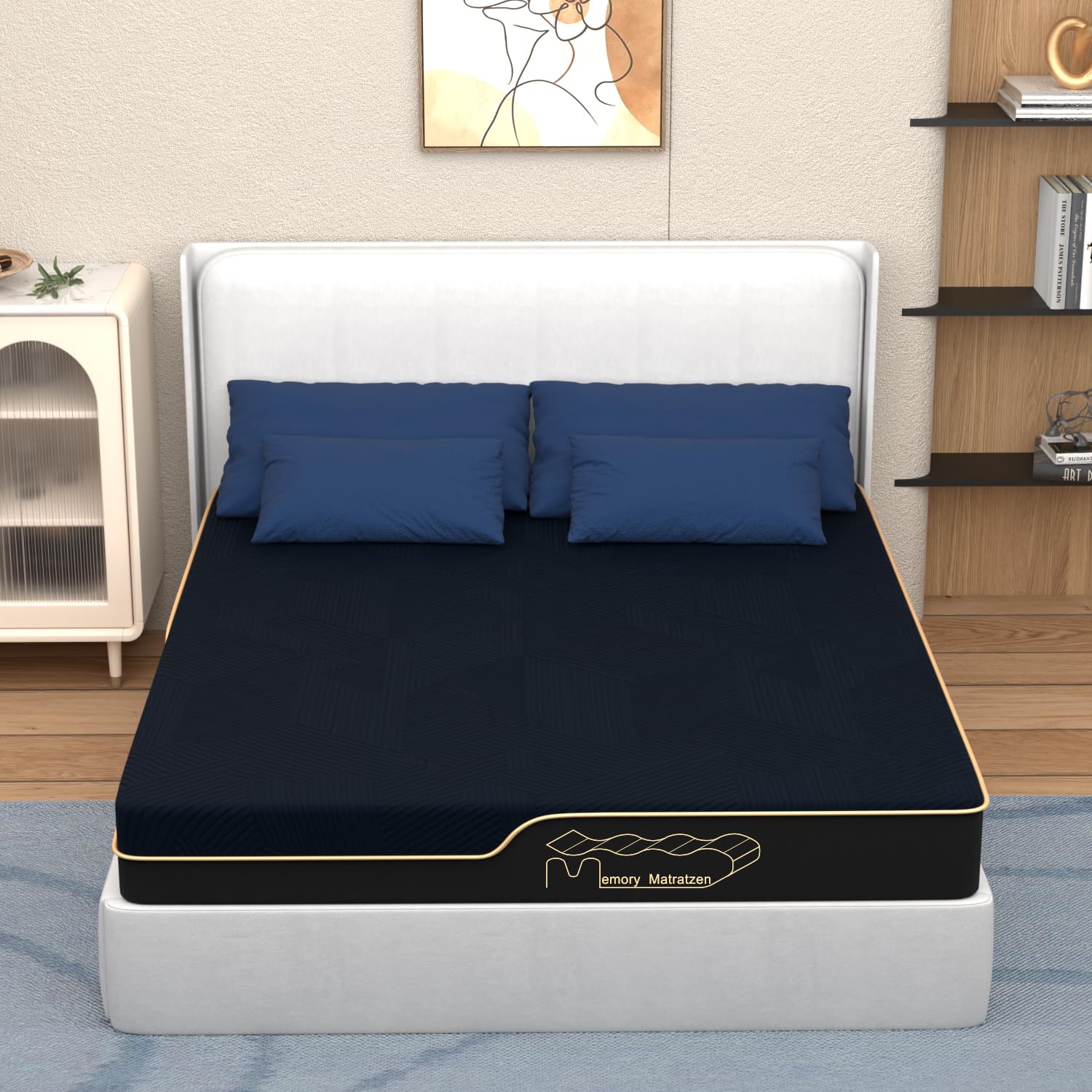 Materasso 160 x 200 cm, altezza 20 cm, H3, materasso in schiuma fredda + materasso in memory gel, grado di durezza H2/H3, 7 zone, rivestimento rimovibile (160 x 200 x 20 cm)