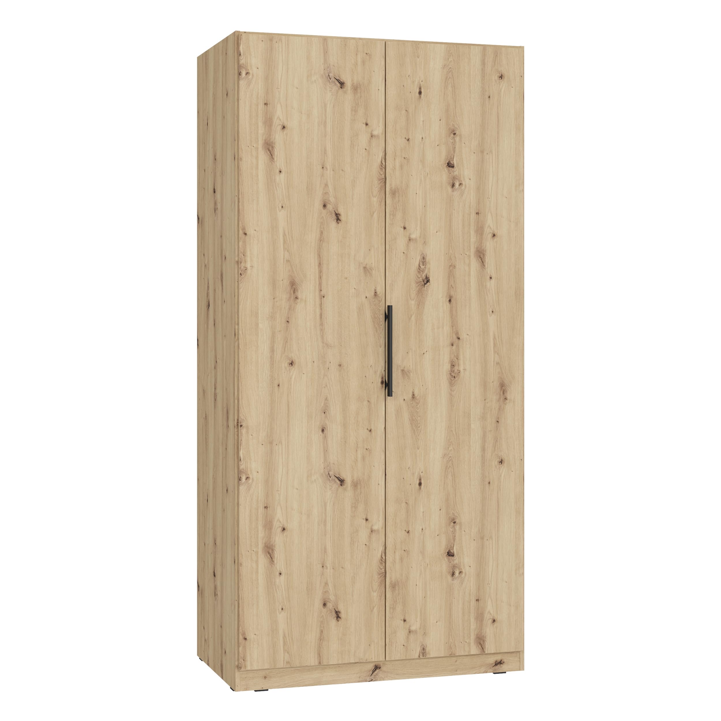 FORTE CADIXO Kleiderschrank 100, 2-türiger Drehtürenschrank, Holzwerkstoff, Artisan Eiche Dekor, 100,9 cm breit, 212,9 cm hoch, 58,9 cm tief