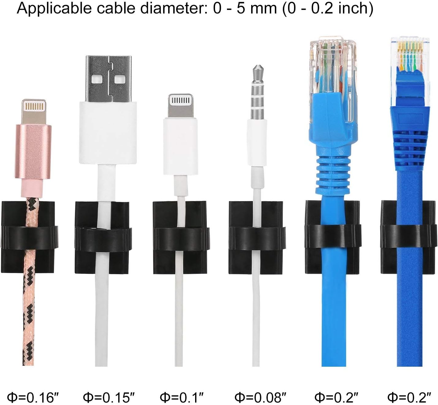 Adhesive Car Cable Clips Wire Clips Wall Mount Drop Clamp Wire Cord Tie Holder Organization for Messy Wires in Home Office Festival Ornaments (100pcs 3M White Wire Clips) - Image 4