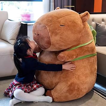 Capibara Plush Toy, Large, Extra-Large, Sewing Wrapped Body Pillow, Toy, 9.8 inches 25 cm, Animal, Image 01, Christmas, Healing Chewy, For Kids, Interior Decoration, Childrens Day Gift