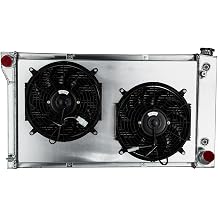 Aluminum Radiator For 1967-72 Chevy C/G/K/P 10 20 30 series Pickup Trucks GMC C/G/K/P series 3 Row Radiators Shroud 2x12" Fans 68 69 70 71 Radiador